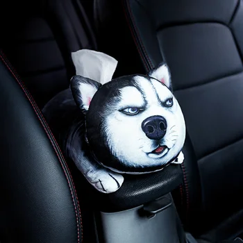 

Car Tissue Boxes Sun Visor Tissue Holder for Car Super Cute Pet Car Armrest Tissue Box with Elastic Band Car Headrest Pillow