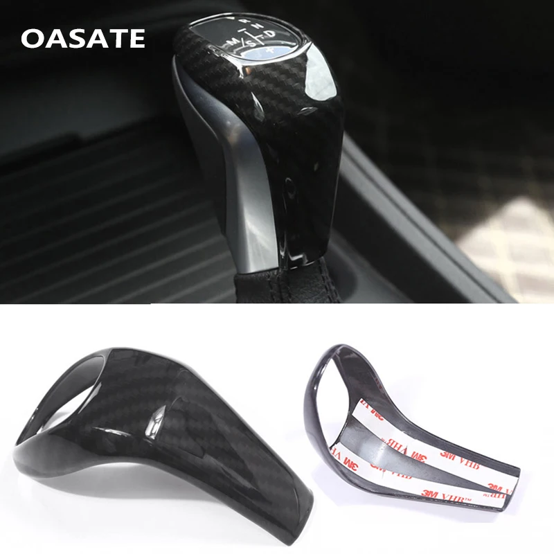 New-Carbon-Fiber-Style-ABS-Plastic-Gear-Shift-Head-Cover-Trim-For-BMW-X1-F48-2016