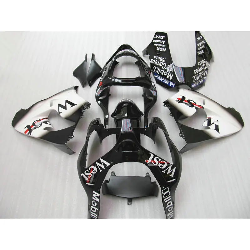 ABS plastic full fairing set for Kawasaki ZX9R 2002 2003 black west aftermarket road Fairings body parts Ninja ZX 9R 02 03 YH09