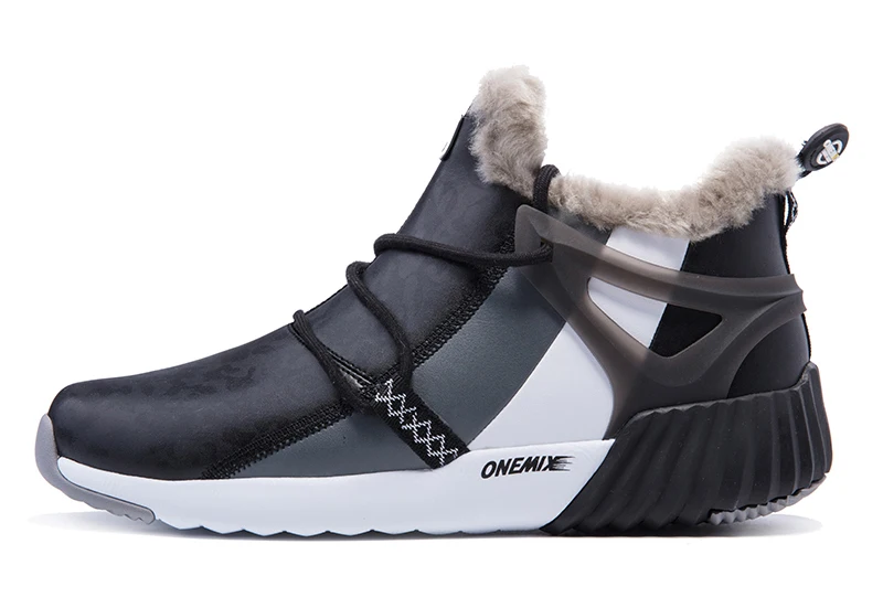 ONEMIX новые зимние Для мужчин сапоги теплая шерсть кроссовки на открытом воздухе унисекс спортивные спортивная обувь удобные кроссовки продаж, размер 36-46