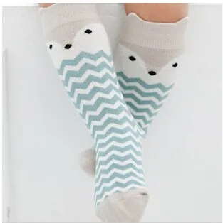 Носки с лисой детские гольфы chaussettes enfant, Длинные полосатые детские хлопковые носки для новорожденных meias sokken