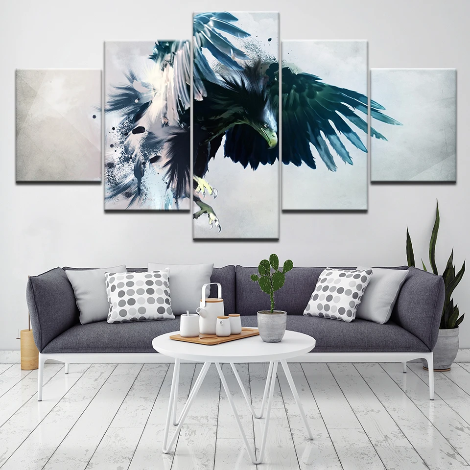 

The Eagle 5 Piece Wallpapers Art Canvas Print modern Poster Modular art painting for Living Room Home Decor