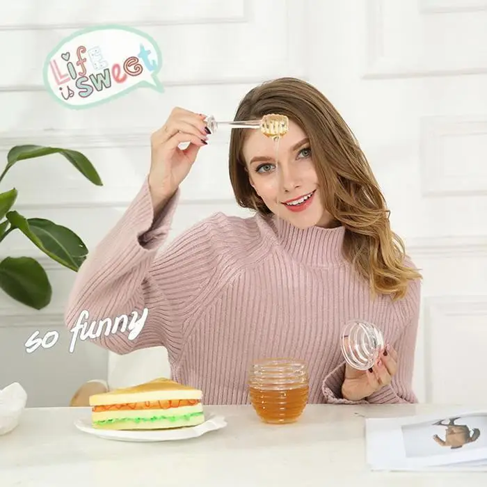 Прозрачная медовая банка с Dripper Stick kitchen Syrup 265 мл Горшочек для меда