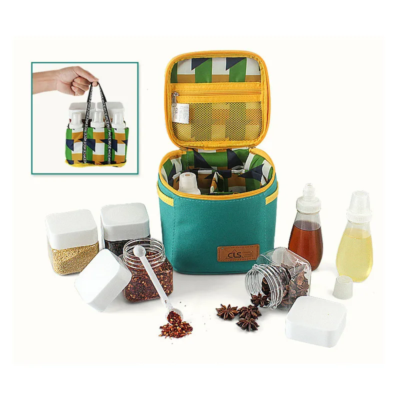 

Outdoor Camping Bottle Set Portable Seasoning Jar Barbecue Utensils Cruet Kitchen Spice Box Set Cooking Set Camping Cookware