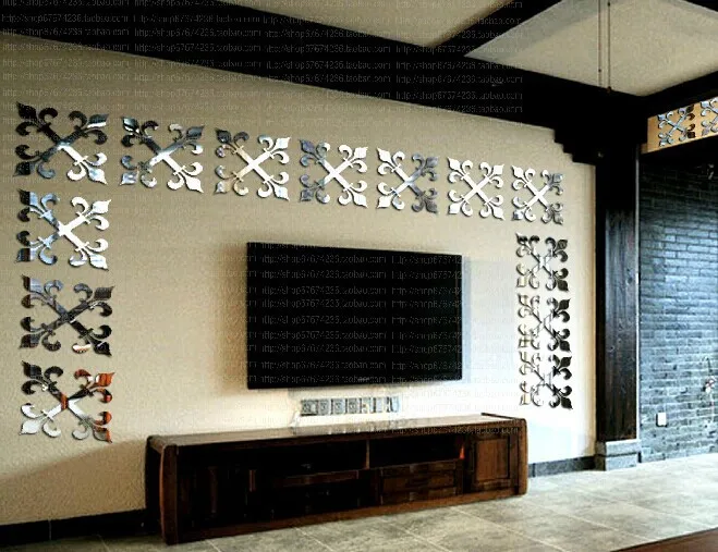 

New European style of the ancient crystal 3D wall stickers for the television background ceiling family decorative mirror