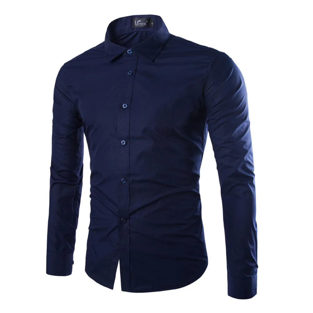 

New Men Business Shirts Long Sleeve Soild Color Formal Shirts Fashion Slim Fit Male Casual dress 17 Candy colors Clothing