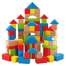 NFSTRIKE 100 шт деревянные блоки игрушки строительные блоки набор игра геометрическая форма дети Дети Ранние развивающие игрушки-красочные
