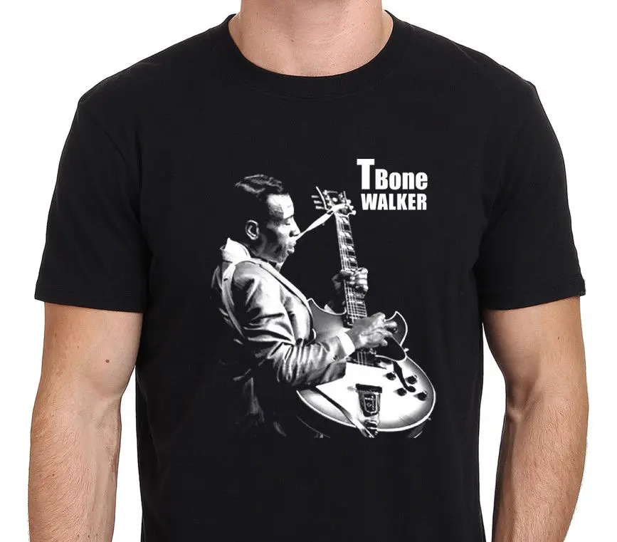 T-BONE Walker Джаз Блюз Легенда гитарист футболка Для мужчин черный Размеры: S-XXL |
