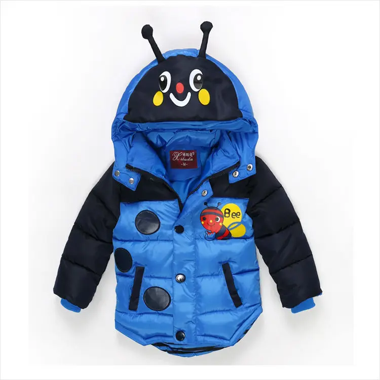 Baby Boys Jacket 2017 Winter Jacket For Boys Bees Hooded Down Jacket Kids Warm Outerwear Children Clothes Infant Boys Coat