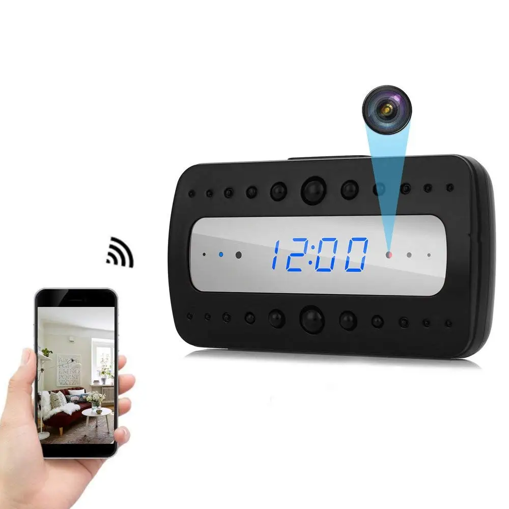

WIFI Mini Camera 1080P Time Alarm Wireless Nanny Cam Clock P2P IP/AP Network Security Night Vision Motion Detection Baby Monitor