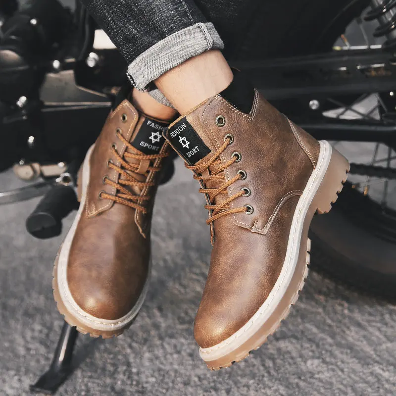 Ботильоны мужские кожаные ботинки Мужская обувь botas hombre Осенняя Buty Meskie Zapatos De