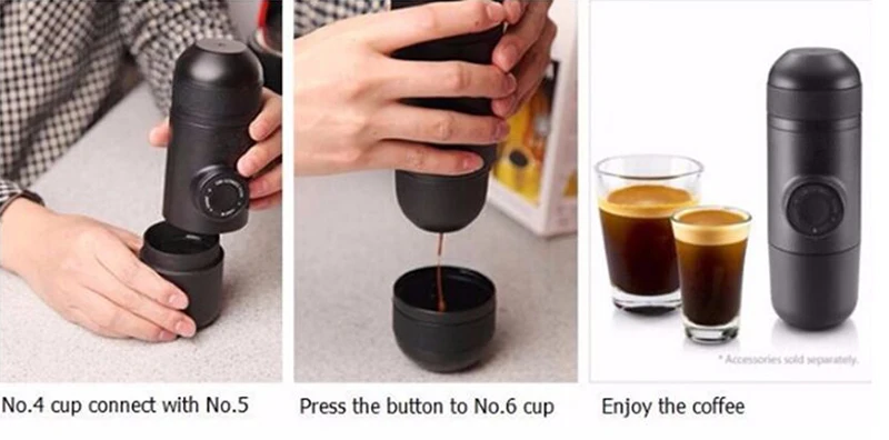 Мини-Руководство Портативный Кофе Maker мини эспрессо вручную ручной Давление эспрессо Кофе машина нажатия для дома путешествия