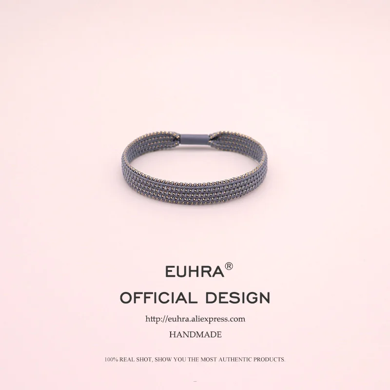 EUHRA 4 цвета Металлическая линия высокого качества плоские резиновые ленты эластичные женские обручи и женские аксессуары для волос