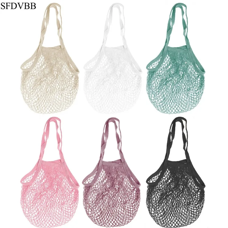 

SFDVBB Mesh Net Turtle Bag String Shopping Bag Reusable Fruit Storage Handbag Totes