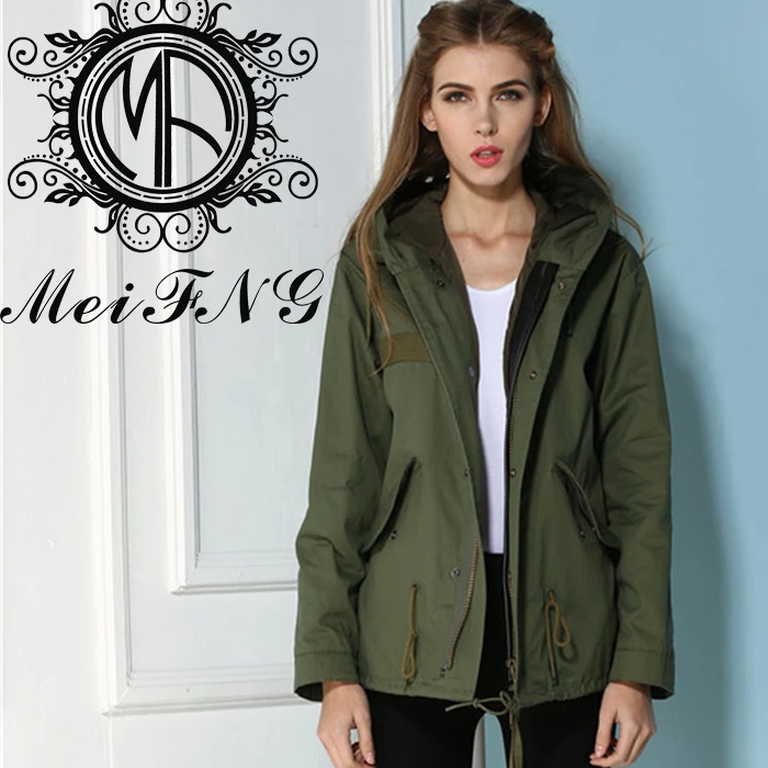 parka verde militar mujer