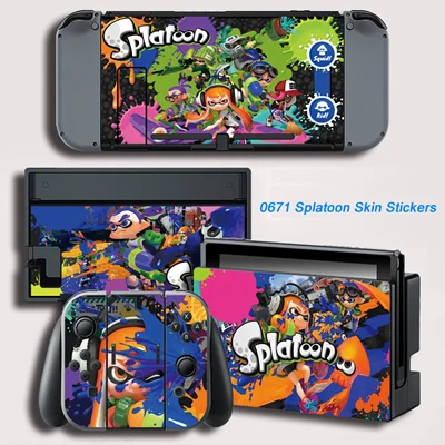 Splatoon виниловая пленка для защиты кожи, наклейка для Kind Switch NS консоли+ контроллер+ подставка-держатель, защитная пленка, цветная наклейка - Цвет: 0671Splatoon Sticker