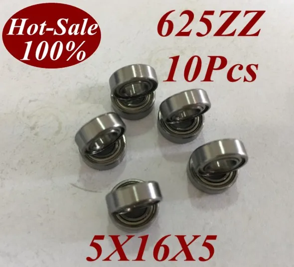 

10pcs Low noisy 625zz 625z 625-zz 5x16x5 5*16*5 Deep groove ball bearing micro miniature small bearing motor bearing