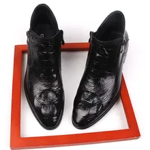 Высокое качество платье сапоги коровы из натуральной нешлифованной кожи мужские ботинки до лодыжки обувь Мартинсы