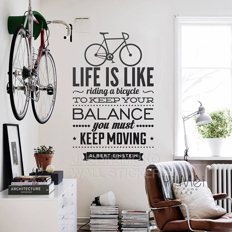 Online Get Quotes For Bike Stickers Aliexpress Life Is Like Riding A Bicycle Balance Bike Sport Quotes Words Diy Vinyl Wall Art Sticker