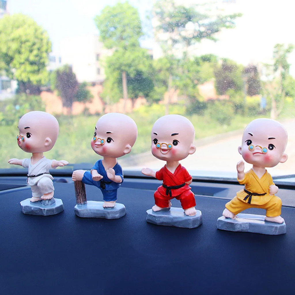 Миниатюрные из полимерной смолы Kungfu маленький монах ремесло аксессуары семейный офис украшение автомобиля для автомобильные приборные панели и интерьеры# PY10