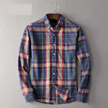 Новая мода для мужчин с длинным рукавом осень толстые рубашки повседневное фланель плед большой хлопок размера плюс M LXL2XL 3XL 4XL 5XL 6XL