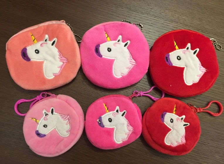 

Kawaii 2Sizes- Unicorn BAG , 8CM-10CM Lady Girl's Plush Pocket BAG , key pendant Coin Pouch Purse & Wallet Case