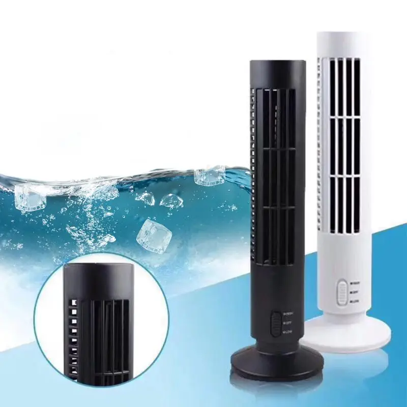 

Creative Mini USB Vertical Bladeless Air Conditioner Handheld Portable Cooler Desktop Silent Cooling Tower Fan For Home Office