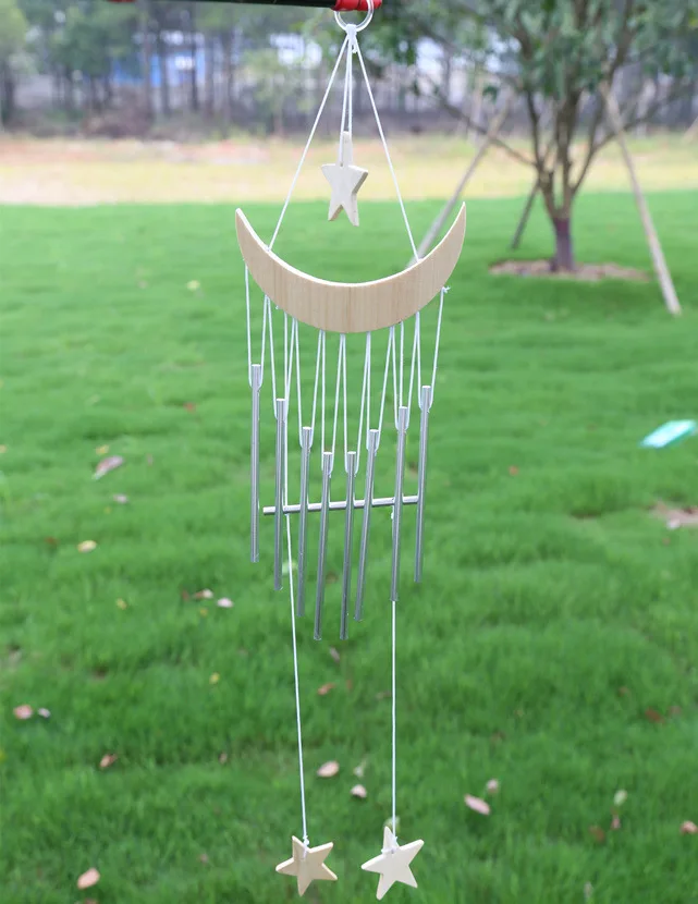 Alloy Metal Tubes Solid Wood Bronze Antirust Wind Chimes Door Hanging