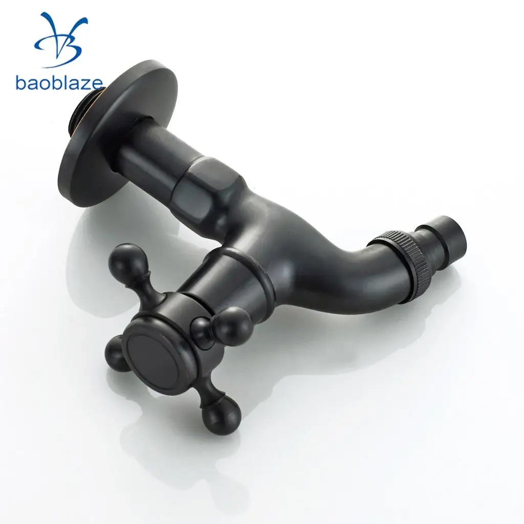 Antique Brass Wall Mount Outdoor Faucet Garden Bibcock Tap Mop Pool Faucet Laundry Sink Cold Water Tap