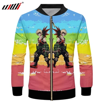 

UJWI Hop Men's Zipper Coat 3D Printed Colored Sweatshirt Anime Warrior Street Clothing Personality Man Zip Jacket Hot Sale 5XL