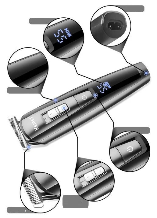 Kemei km-1628, новинка, перезаряжаемые триммеры для волос, Профессиональная Беспроводная электрическая машинка для стрижки волос, бритва, резак, Парикмахерская, стильная Бритва для бороды