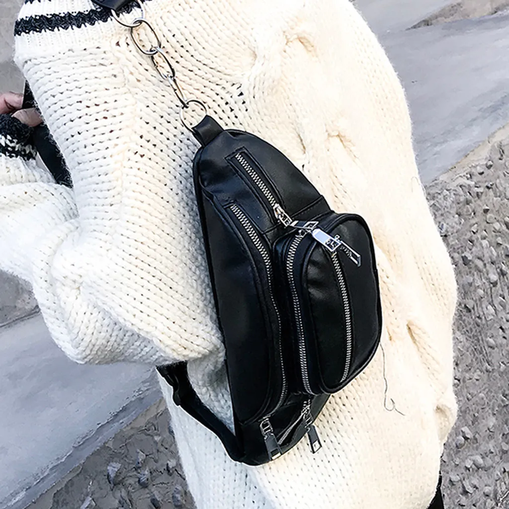 Сумка на пояс из искусственной кожи женская портативная нагрудная сумка мини-сумка на плечо для телефона кошелек на ремешке-цепочке сумка женская
