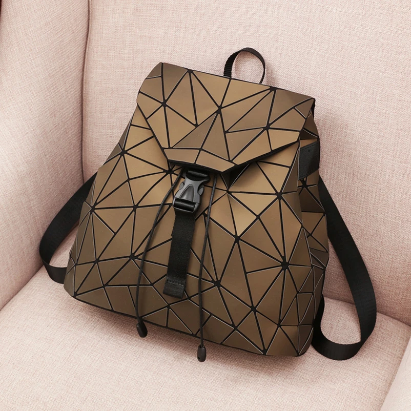 Nevenka Diamond Lattice Backpack Women Backpack Leather Creative Geometric Backpacks Drawstring Backpacks for Teenager Girl 201804