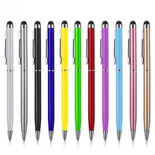 500 шт/партия алюминиевый сплав Универсальный 2 в 1 сенсорный экран емкостный стилус с шариковой ручкой для ipad iphone samsung