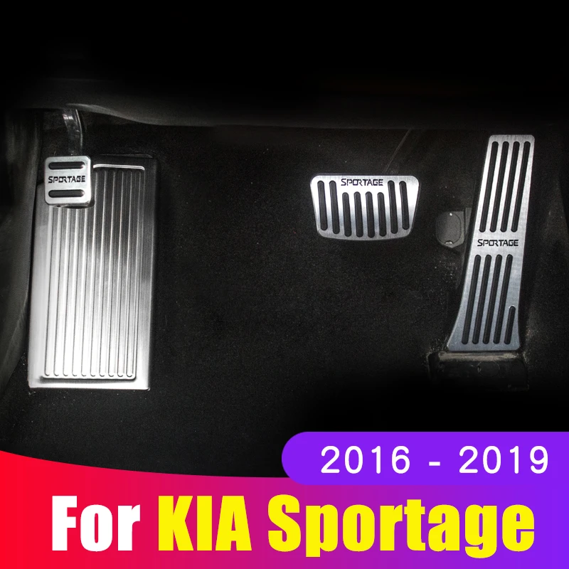 

Aluminium alloy Car Accelerator Brake Pedal Foot Rest Pedals Pad Kit Non-slip For Kia Sportage 4 2016 2017 2018 2019 Accessories