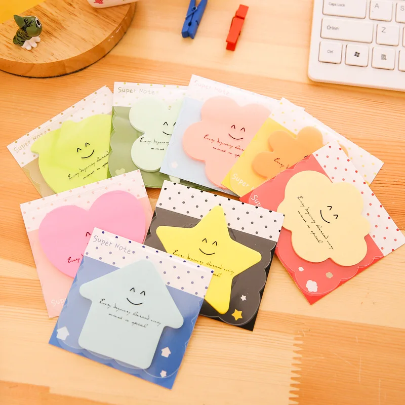 

Creative Cute Candy Colors Sticky Paper Notes Memo Pads Lovely Shape Notebook Sticker Label For Students Gifts
