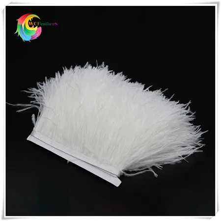 12 bleached white ostrich feather fringe 2