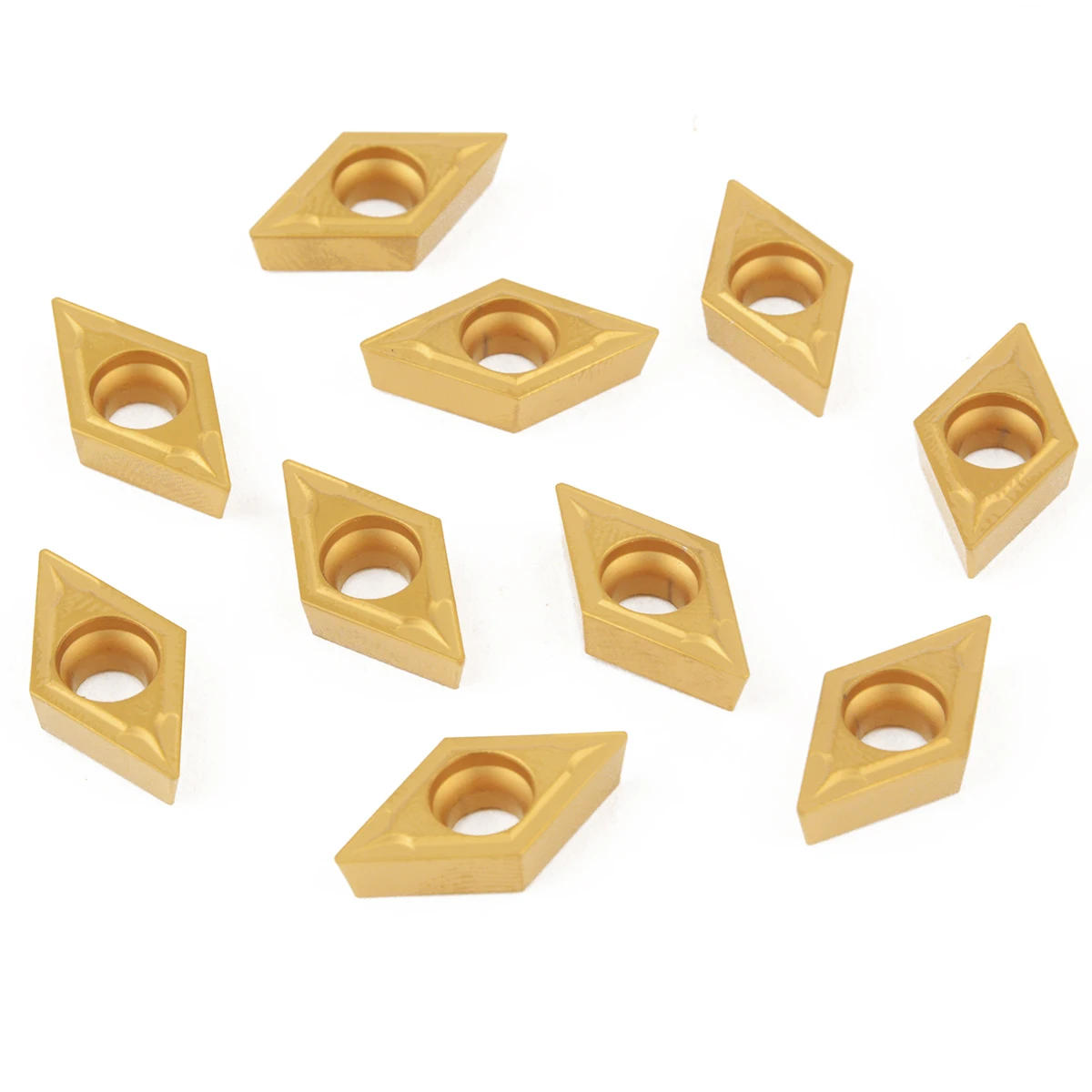 10pcs DCMT11T304-HM YBC251 Carbide Inserts Hard Steel Blades Golden Cutter for Lathe Tool Turning Holder Borinf Bar