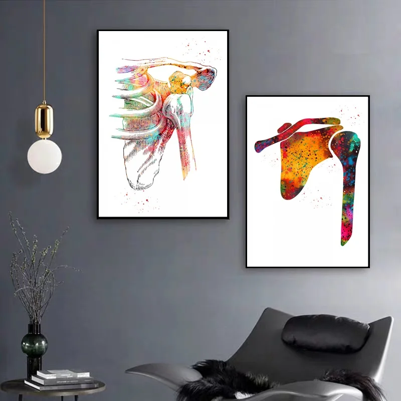 

Watercolor Arm shoulder and hand poster Shoulder Bones Canvas Art Print Wall Pictures for Living Room No Frame