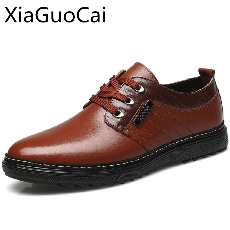 Spring Autumn Fashion Men Casual Shoes British Style Lace Up PU Leather For Adults High Quality Chaussure Homme c228 15 | Обувь