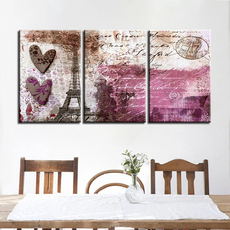 Canvas-Prints-Pictures-Living-Room-Wall-Art-3-Pieces-Vintage-Abstract-Paris-Tower-Scenery-Painting-Home