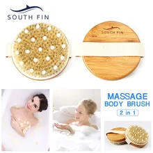 1 шт., с щетиной(Стоматологическая полировальная щетка)+ резина бамбуковая Массажная щетка для тела отшелушивающий массаж для похудения чистка лица Уход за телом скраб-щетка BZ082