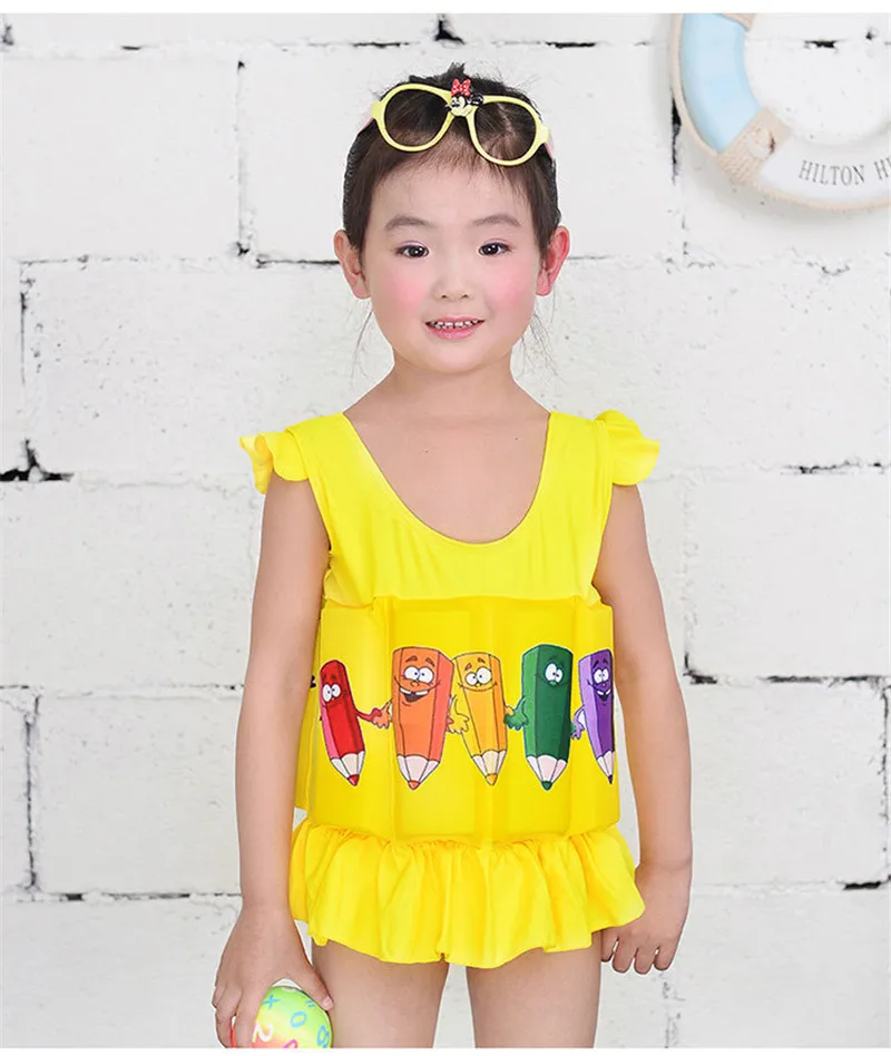 2017 Brand New Quick-drying Kids Buoyant Swimsuit Baby Boy& Baby Girls Siamese Floating Body Swimsuit Removable Float Swimwear05