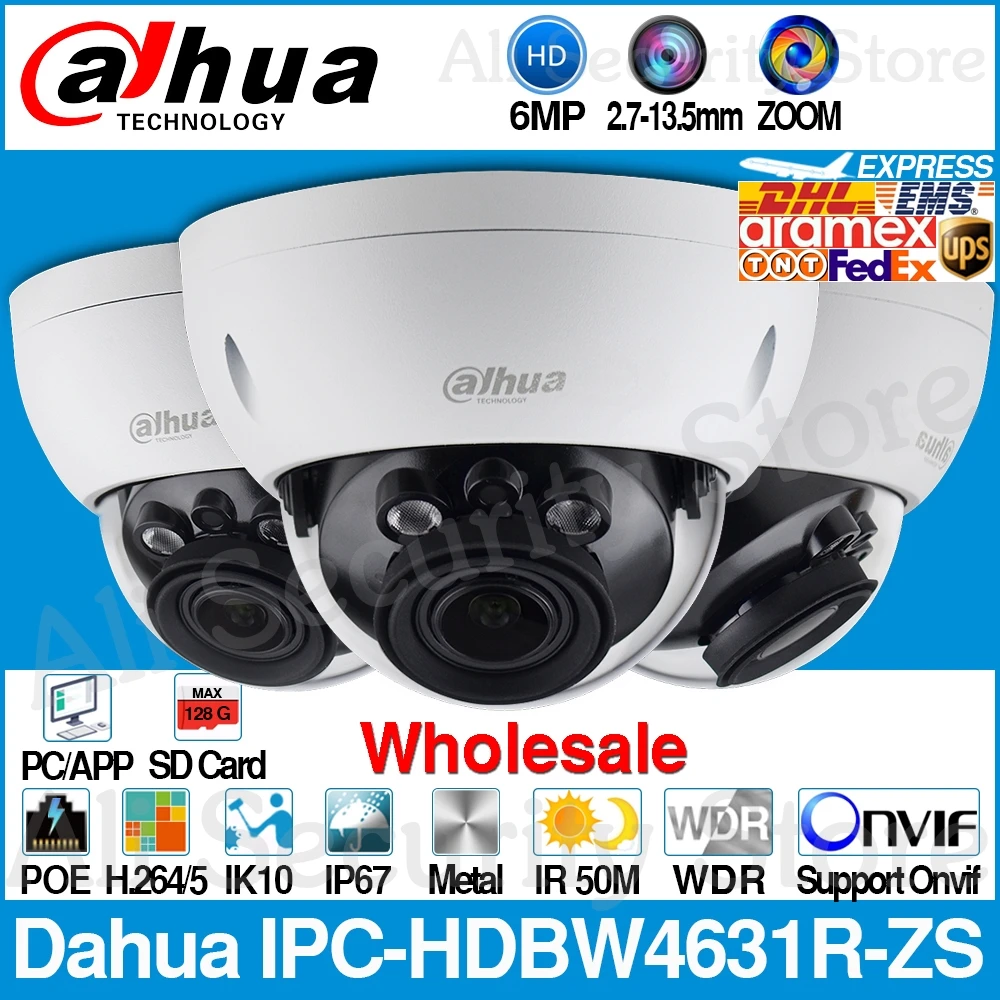 Сетевой видеорегистратор Dahua оптовая продажа IPC-HDBW4631R-ZS 6MP IP Камера CCTV POE моторизованный 2,7 ~ 13,5 фокусное расстояние зум H.265 50 м ИК SD Разъем карт...