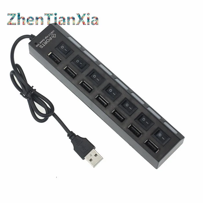 Новый высокоскоростной адаптер питания с 7 USB-портами usb-хаб 1 кабель для ПК