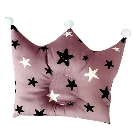 purple stars Детская корона для новорожденных, мягкая хлопковая подушка с милым рисунком, для новорожденных, для детей, антиопрокидывающийся позиционер для головы, форменная Подушка для сна - Цвет: purple stars