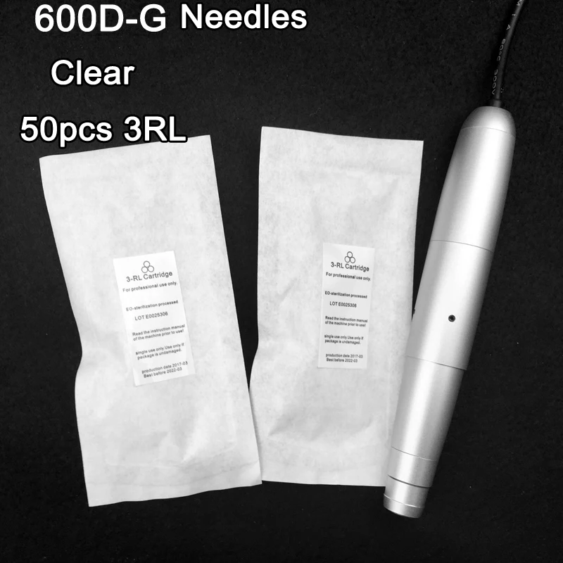 

50pcs 600D-G 3RL or 3RS Permanent Makeup Needles Lips Eyebrow Makeup Machine Cartridge needles for permanent machine pen