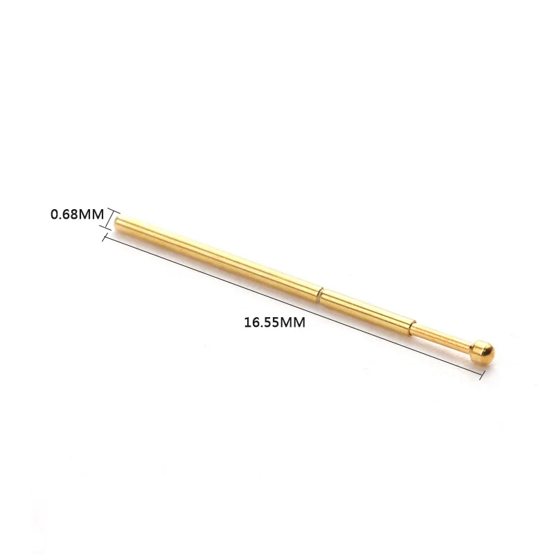 PA50-D2 Gold-Plated Test Tool Spring Test Probe Outer Diameter 0.68mm Length 16.55mm For Testing Circuit Board Instruments