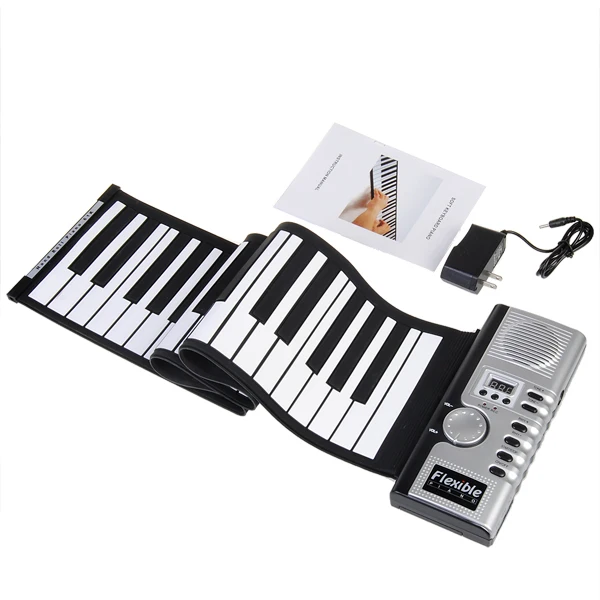 

Zebra New Arrival 61 Keys Portable Soft Silicone Electronic Keyboard Piano Roll up Piano For Keyboard Instruments Lover Gift