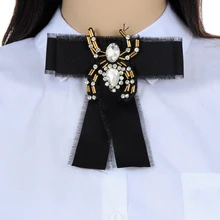 

ZHINI Fashion Brooches Zinc Alloy Promotion Pins Brooch Spider Shape Decorated Bow Brooches Women Accessories College Cloth Art